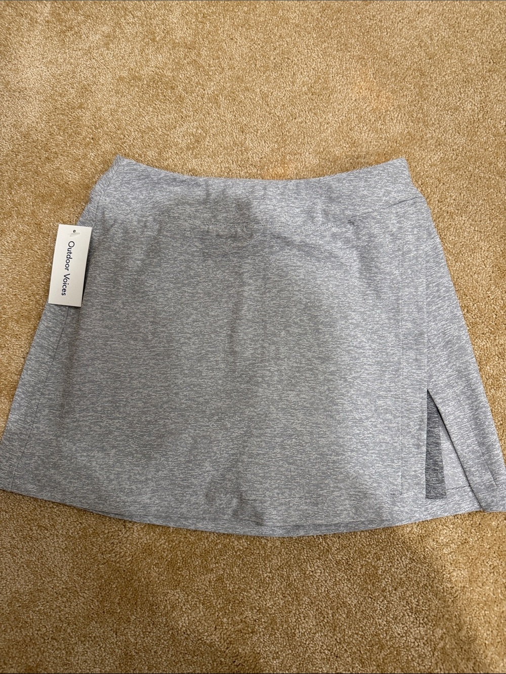 Outdoor Voices Light Gray Mini Skort with Side Slit